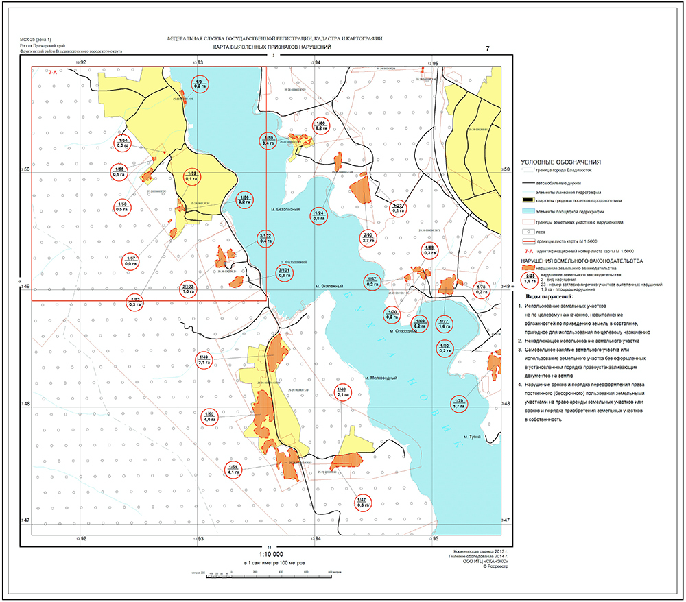 Рис. 1. Пример карты выявленных признаков нарушений